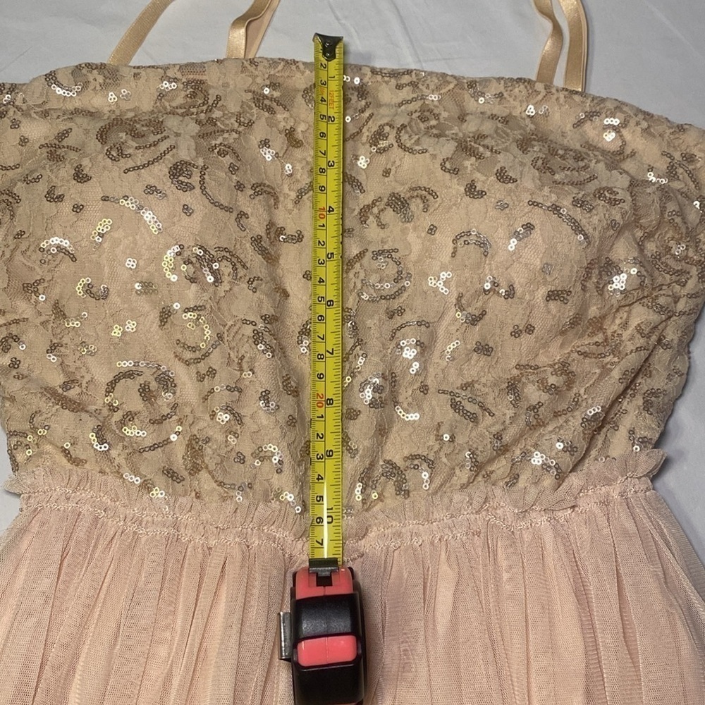 Chelsea & Violet Pink and Champagne Beige Tulle Party Mini Dress Size Large NWT - Picture 11 of 14